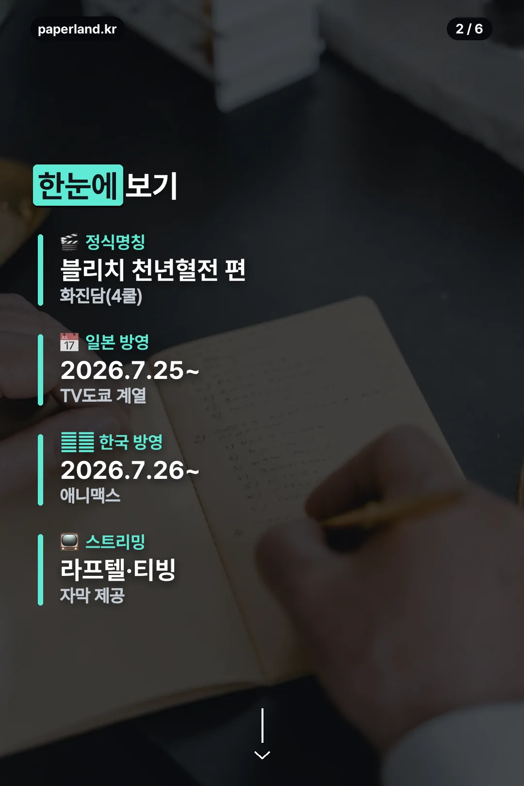방영 정보 요약