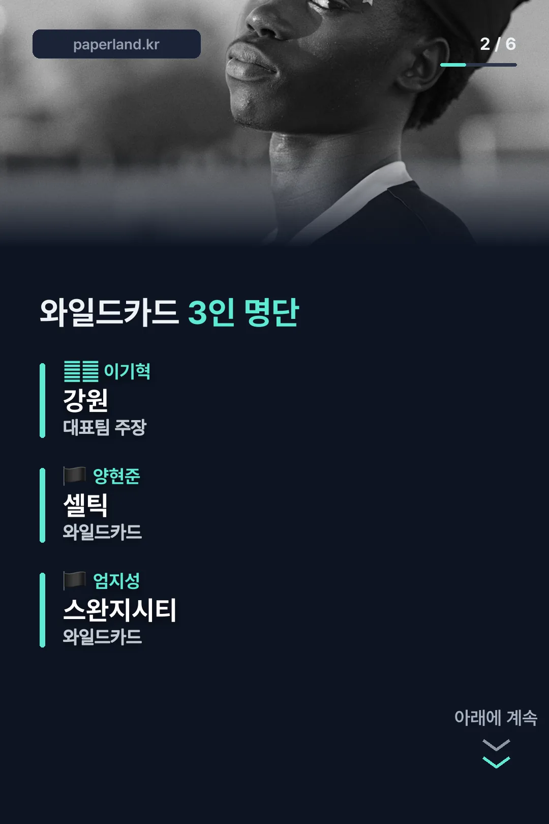 와일드카드 3인 명단