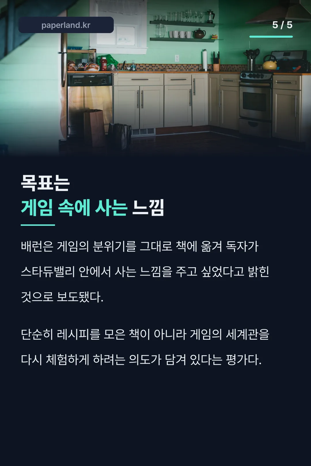 게임 속에 사는 느낌을 담은 책